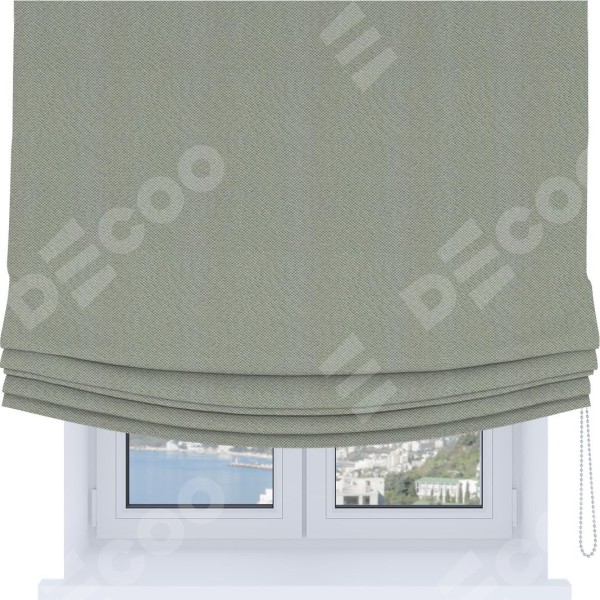 Римская штора Soft с мягкими складками, ткань лён димаут цвет серый