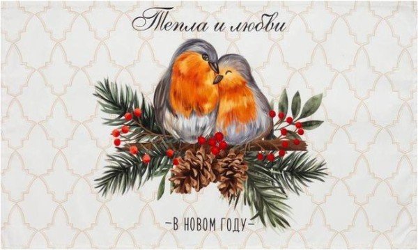 Полотенце Этель "Winter robin" 40x73 см, 100%хл, саржа 190 г/м2