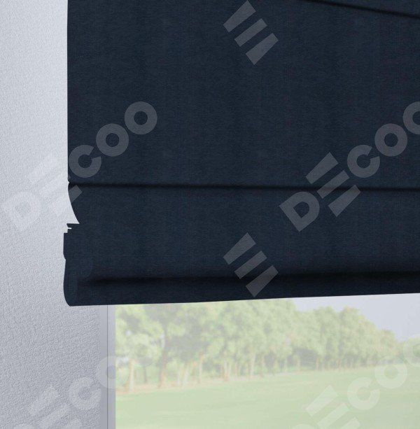 Римская штора на петлях «Кортин», ткань софт однотонный тёмно-синий