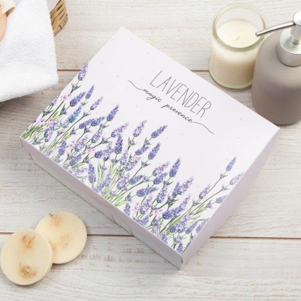 Набор махровых полотенец Этель Lavender 30х30 см -5шт, 100% хлопок 340 гр/м2