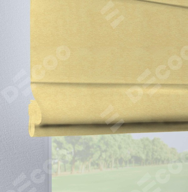 Римская штора на петлях «Кортин», ткань софт однотонный золотой